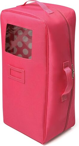 Badger Basket Toy Doll Travel Case with Pop-up Bed with Bedding for 18 inch Dolls - Pink in Saudi Arabia