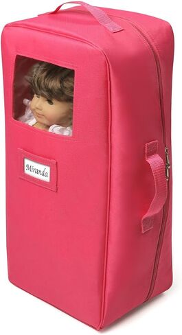 Badger Basket Toy Doll Travel Case with Pop-up Bed with Bedding for 18 inch Dolls - Pink in Saudi Arabia