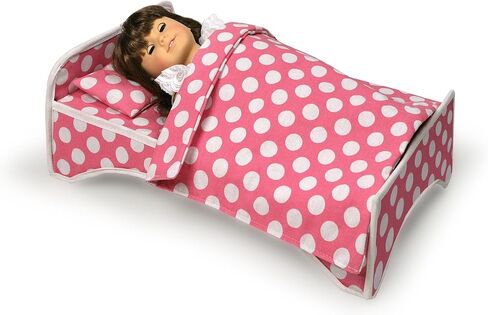 Badger Basket Toy Doll Travel Case with Pop-up Bed with Bedding for 18 inch Dolls - Pink in Saudi Arabia