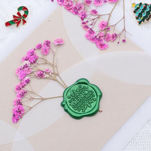 swangsa 90pcs عيد ميلاد سعيد ملصقات ختم الشمع، أحمر الذهب الأخضر حفلة عيد الميلاد دعوة مغلف ملصقات ختم ملصقات الشمع ذاتية اللصق للدعوة، بطاقات المعايدة، تغليف الهدايا in Kuwait