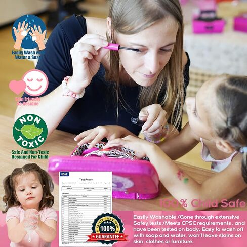 Kids Makeup Kit for Girl - 39 PCS Safe and Easy to Wash Makeup Toy for Girls, Real Make Up for Kids Girls, Little Girls Makeup and Dress Up Jewelry Set, Birthday for Girls Aged 4-12 in Kuwait