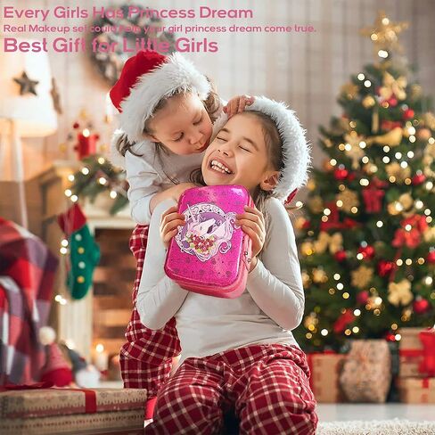 Kids Makeup Kit for Girl - 39 PCS Safe and Easy to Wash Makeup Toy for Girls, Real Make Up for Kids Girls, Little Girls Makeup and Dress Up Jewelry Set, Birthday for Girls Aged 4-12 in Kuwait