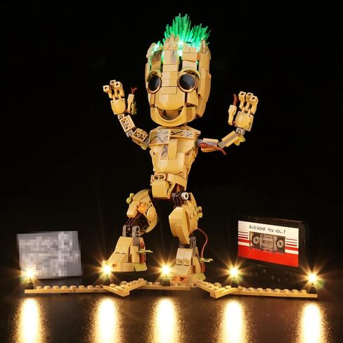 مجموعة إضاءة LED من BrickBling لمجموعة بناء Lego I am Groot 76217، إضاءة إبداعية متوافقة مع Lego Groot - الإصدار الكلاسيكي، لا يوجد نموذج متضمن in Kuwait