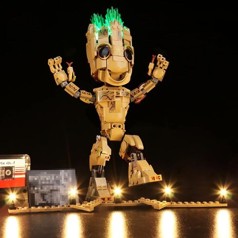 مجموعة إضاءة LED من BrickBling لمجموعة بناء Lego I am Groot 76217، إضاءة إبداعية متوافقة مع Lego Groot - الإصدار الكلاسيكي، لا يوجد نموذج متضمن in Kuwait