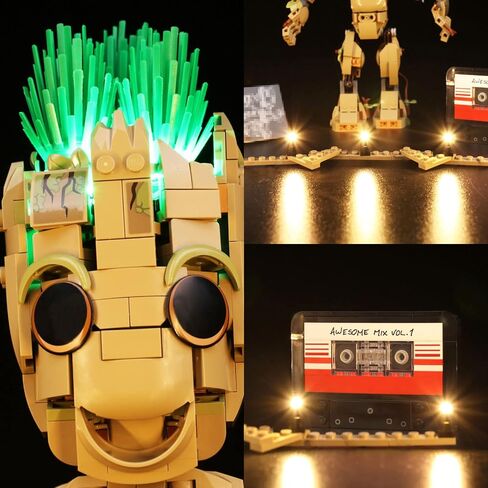 مجموعة إضاءة LED من BrickBling لمجموعة بناء Lego I am Groot 76217، إضاءة إبداعية متوافقة مع Lego Groot - الإصدار الكلاسيكي، لا يوجد نموذج متضمن in Kuwait