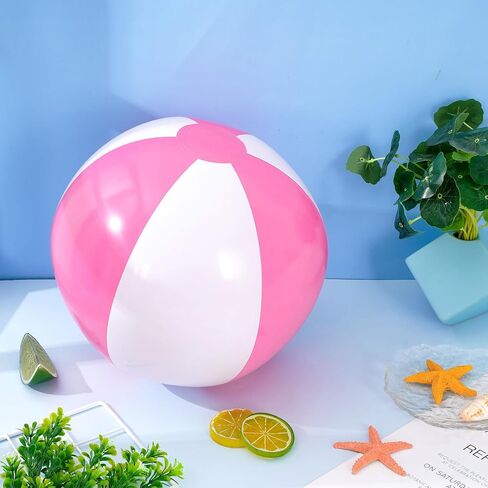 Whaline 16 قطعة 16 ''كرة شاطئ قابلة للنفخ بركة مستديرة كرات PVC لعبة اللعب لصيف هاواي الاستوائية موضوع ديكور حفلات الشاطئ in Kuwait