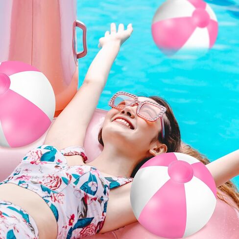 Whaline 16 قطعة 16 ''كرة شاطئ قابلة للنفخ بركة مستديرة كرات PVC لعبة اللعب لصيف هاواي الاستوائية موضوع ديكور حفلات الشاطئ in Kuwait