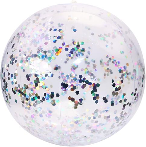 PENTA ANGEL Glitter Beach Ball 2PCS Inflatable Floatable Confetti Swimming Pool Party Ball Clear Sand Sport Ball for Outdoor Summer Beach Pool Water Play Party Favor for Adult Boys Girls in Kuwait