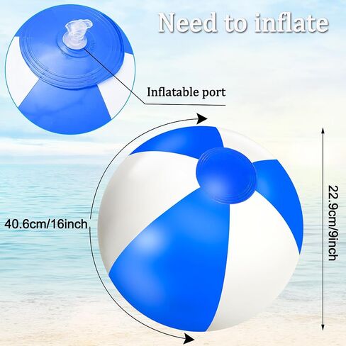Whaline 16 قطعة 16 ''كرة شاطئ قابلة للنفخ بركة مستديرة كرات PVC لعبة اللعب لصيف هاواي الاستوائية موضوع ديكور حفلات الشاطئ in Kuwait