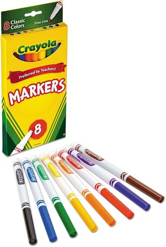 Crayola Markers, Fine Line, Assorted Classic Colors, Set of 8 in Saudi Arabia