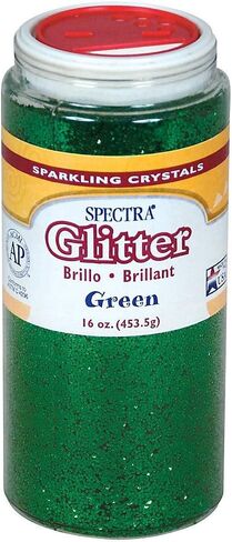 Unknown Pacon Spectra Glitter، 0.04 بلورات سداسية، أخضر، 16 أونصة في وعاء شاكر in Kuwait