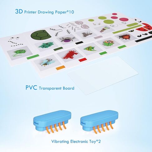 تأتي كتب قوالب القلم ثلاثية الأبعاد مع حشرات المشي، و10 قوالب ورقية لقلم ثلاثي الأبعاد، وملحقات قلم الطباعة ثلاثية الأبعاد، واستنسلات الرسم (القلم ثلاثي الأبعاد والشعيرات غير متضمنة) in Kuwait