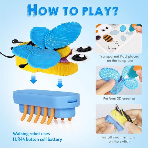 تأتي كتب قوالب القلم ثلاثية الأبعاد مع حشرات المشي، و10 قوالب ورقية لقلم ثلاثي الأبعاد، وملحقات قلم الطباعة ثلاثية الأبعاد، واستنسلات الرسم (القلم ثلاثي الأبعاد والشعيرات غير متضمنة) in Kuwait