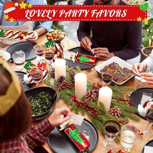 10 قطع من هدايا حفلات الكريسماس مقاس 10 انش بدون كبس مع جوائز هدايا نكتة للبالغين والاطفال لوازم الحفلات وديكورات العشاء والعاب العطلات الانجليزية البريطانية بنمط شجرة الكريسماس in Kuwait