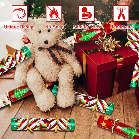 10 قطع من هدايا حفلات الكريسماس مقاس 10 انش بدون كبس مع جوائز هدايا نكتة للبالغين والاطفال لوازم الحفلات وديكورات العشاء والعاب العطلات الانجليزية البريطانية بنمط شجرة الكريسماس in Kuwait