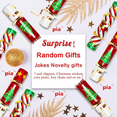 10 قطع من هدايا حفلات الكريسماس مقاس 10 انش بدون كبس مع جوائز هدايا نكتة للبالغين والاطفال لوازم الحفلات وديكورات العشاء والعاب العطلات الانجليزية البريطانية بنمط شجرة الكريسماس in Kuwait