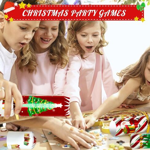 10 قطع من هدايا حفلات الكريسماس مقاس 10 انش بدون كبس مع جوائز هدايا نكتة للبالغين والاطفال لوازم الحفلات وديكورات العشاء والعاب العطلات الانجليزية البريطانية بنمط شجرة الكريسماس in Kuwait