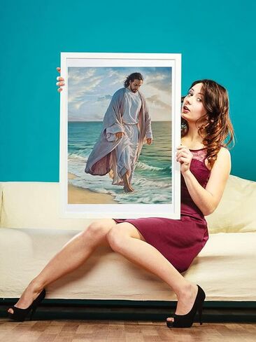 بي اوديو مجموعة الرسم الماسي من سلسلة الإيمان الديني للبالغين - يسوع المسيح - مثقاب كامل دائري 5 دي فني ماسي لتزيين حائط المنزل (11.8 × 15.7 انش) in Kuwait