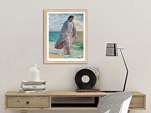 بي اوديو مجموعة الرسم الماسي من سلسلة الإيمان الديني للبالغين - يسوع المسيح - مثقاب كامل دائري 5 دي فني ماسي لتزيين حائط المنزل (11.8 × 15.7 انش) in Kuwait