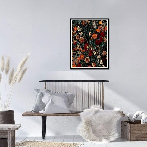 TISHIRON 5D Diamond Art Painting Kits for Adults Vintage Flowers Diamond Full Drill Floral DIY Diamond Art for Adults Beginners Kids Picture Art Crystal Painting for Home Wall Decor 12"x16" in Saudi Arabia