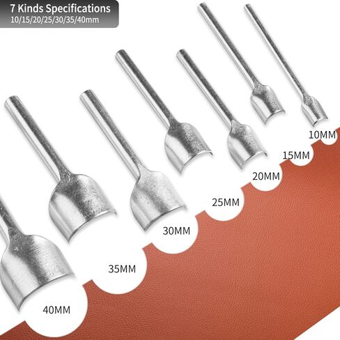 7 قطع من خرامة الزوايا الجلدية، خرامة جلدية على شكل قوس، خرامة حافة جلدية مستديرة 1/2 لصناعة حزام الحزام والمحفظة والحقيبة، 10-40 مم in Kuwait