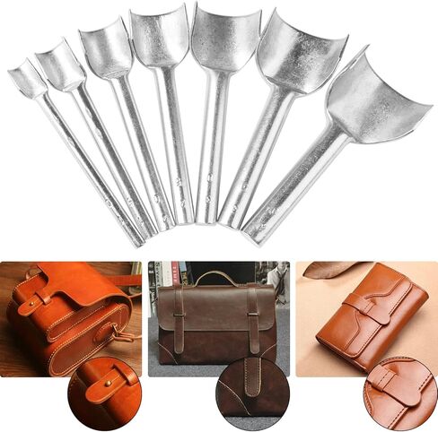 7 قطع من خرامة الزوايا الجلدية، خرامة جلدية على شكل قوس، خرامة حافة جلدية مستديرة 1/2 لصناعة حزام الحزام والمحفظة والحقيبة، 10-40 مم in Kuwait