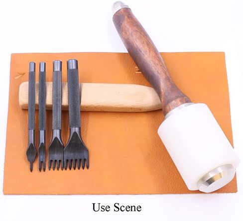 أداة ثقب إزميل خياطة ماسية 5 مم 1/2/4/6 من MAFELOE، ثقب جلدي، مجموعة إزميل جلدية، فولاذ عالي الكربون للحرف الجلدية DIY-3MM 4 قطع in Kuwait