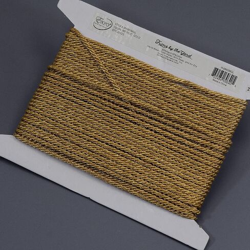Trims by the Yard Phoenix 3/32" inch Twisted Cord Metallic Gold | (10 Yard Cut) Trim in Saudi Arabia