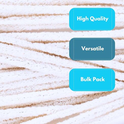 Mantello Pipe Cleaners, 176 Pack Pipe Cleaner Bulk, White Pipe Cleaners Bulk, Chenille Stems Pipe-Cleaners, Craft Supplies in Kuwait