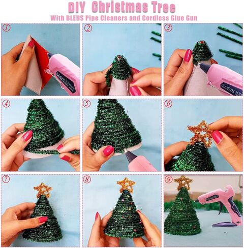 منظفات انابيب كثيفة من 670 قطعة، منظفات انابيب بليدز لا تتساقط، منظفات انابيب لامعة مقاس 12 انش للفنون والحرف اليدوية واللوازم الفنية (400 منظف انابيب متعدد الالوان و270 عين جوغلي) in Kuwait