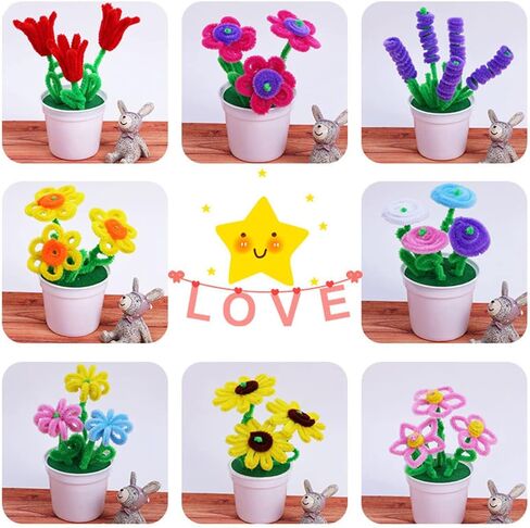 منظفات انابيب كثيفة من 670 قطعة، منظفات انابيب بليدز لا تتساقط، منظفات انابيب لامعة مقاس 12 انش للفنون والحرف اليدوية واللوازم الفنية (400 منظف انابيب متعدد الالوان و270 عين جوغلي) in Kuwait