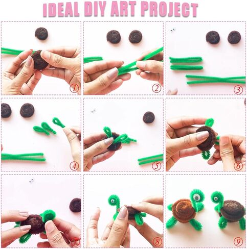 منظفات انابيب كثيفة من 670 قطعة، منظفات انابيب بليدز لا تتساقط، منظفات انابيب لامعة مقاس 12 انش للفنون والحرف اليدوية واللوازم الفنية (400 منظف انابيب متعدد الالوان و270 عين جوغلي) in Kuwait