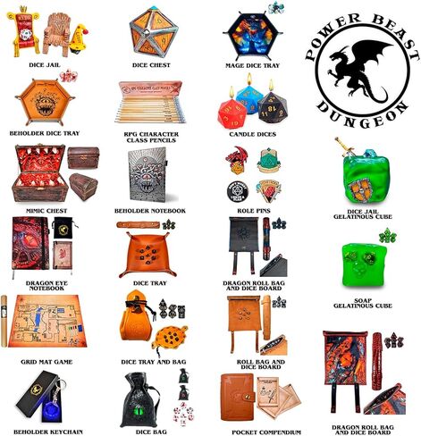 Power Beast Dungeon، شموع النرد متعدد السطوح، نرد الشمعة، مجموعة النرد، مجموعة النرد متعدد السطوح، D&D، Dungeon Master، Dungeons and Dragons، DND، RPG، 3 وحدات. in Kuwait