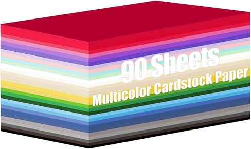 Shindel 90 Sheets Construction Paper, Heavy Duty Craft Paper A4 Colored Art Cardstock for Card Making Kids Art Crafts Scrapbooking in Saudi Arabia