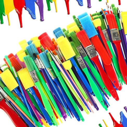 Lincia 150pcs Paint Brush Set Bulk for Acrylic and Washable Paints in Kuwait