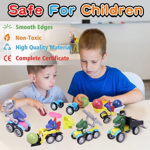 مجموعة سيارات لعبة الديناصورات المغناطيسية من ALLROAD، سيارات دينو مغناطيسية للبناء، سيارات لعبة مغناطيسية، شاحنات الديناصورات الملونة، لعبة مونتيسوري الجذعية لتطوير المهارات، ألعاب الديناصورات هدية للأولاد والبنات in Kuwait