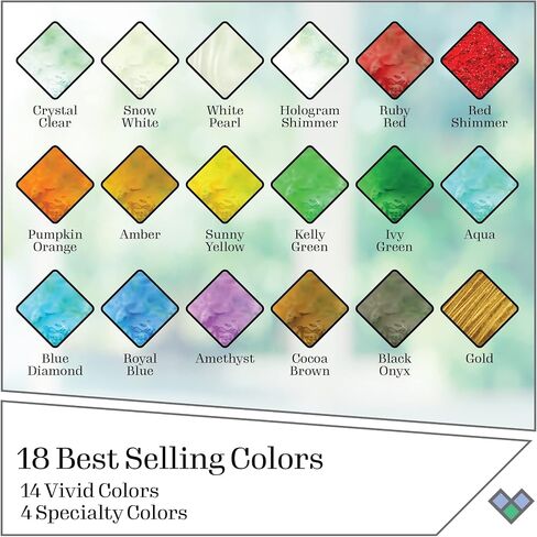 Gallery Glass Window Acrylic Craft Paint Set Formulated to be Non-Toxic, Perfect for Beginners and Artists, Eighteen Bottles, 2 Ounce, Assorted Colors 1 in Kuwait