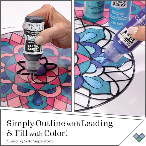 Gallery Glass Window Acrylic Craft Paint Set Formulated to be Non-Toxic, Perfect for Beginners and Artists, Eighteen Bottles, 2 Ounce, Assorted Colors 1 in Kuwait