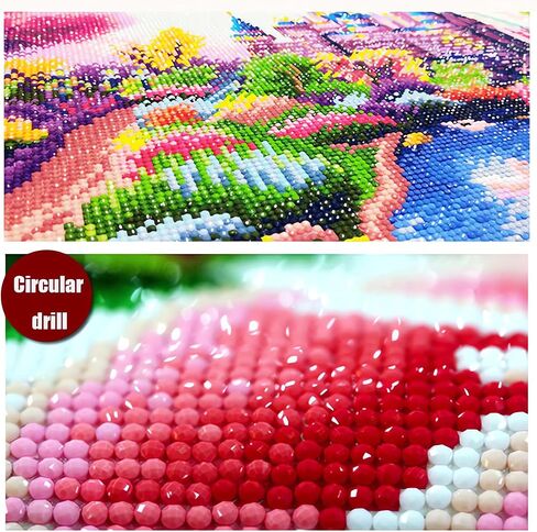 مجموعات طلاء الماس المرجاني 5D للبالغين، رسوم متحركة كرتونية دائرية كاملة الحفر الكريستالي وحجر الراين والتطريز عبر الغرز الفنية القماشية لديكور الحائط المنزلي، 12 بوصة × 16 بوصة in Kuwait