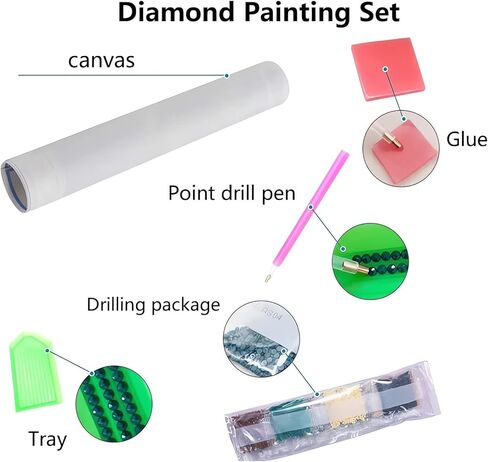 مجموعات طلاء الماس المرجاني 5D للبالغين، رسوم متحركة كرتونية دائرية كاملة الحفر الكريستالي وحجر الراين والتطريز عبر الغرز الفنية القماشية لديكور الحائط المنزلي، 12 بوصة × 16 بوصة in Kuwait