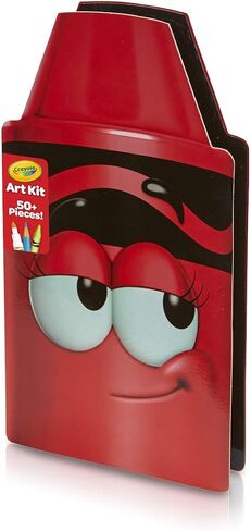 Crayola Tip 50 Piece Art Kit, Scarlet Art Gift for Kids 5 & Up, Includes Crayons, Pip-Squeaks Markers, Colored Pencils, Paper Sheets & Dual-Purpose Sharpener in Tip Character Travel Case in Saudi Arabia