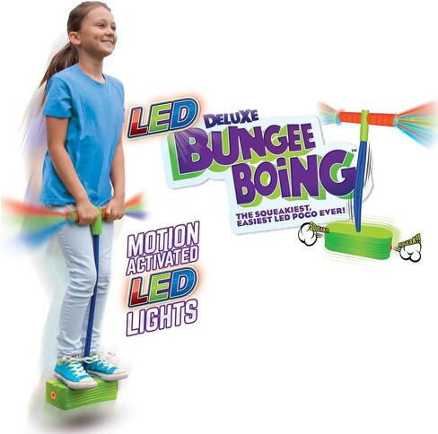 Geospace Jumparoo Deluxe LED Bungee Boing Foam Bouncing Toy - The Squeakiest, Easiest Pogo Ever! for Kids 3 Years & Up in Saudi Arabia