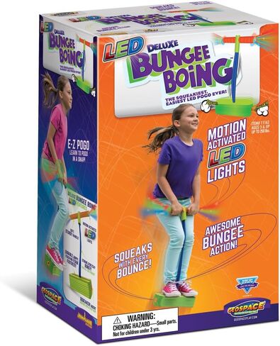 Geospace Jumparoo Deluxe LED Bungee Boing Foam Bouncing Toy - The Squeakiest, Easiest Pogo Ever! for Kids 3 Years & Up in Saudi Arabia