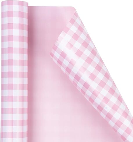 ورق تغليف قابل للعكس من WRAPAHOLIC - لفة صغيرة - 17 بوصة × 33 قدم - تصميم منقوش باللونين الأزرق والأبيض لأعياد الميلاد والعطلات والزفاف وحفلات استقبال المولود الجديد in Kuwait