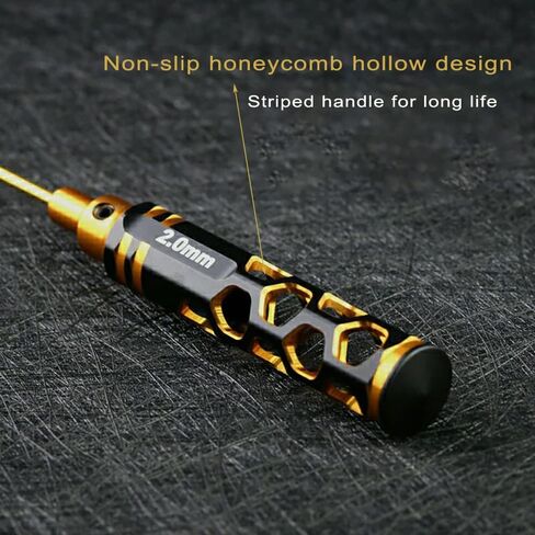 مجموعة أدوات الطائرة بدون طيار - 【إصدار جديد】مجموعة مفكات سداسية RC مكونة من 4 قطع - مقبض مجوف من التيتانيوم الذهبي الأسود 1.5 مم مفتاح ألين 2 مم 2.5 مم 3 مم لطائرة هليكوبتر Traxxas RC Car Truck FPV in Kuwait