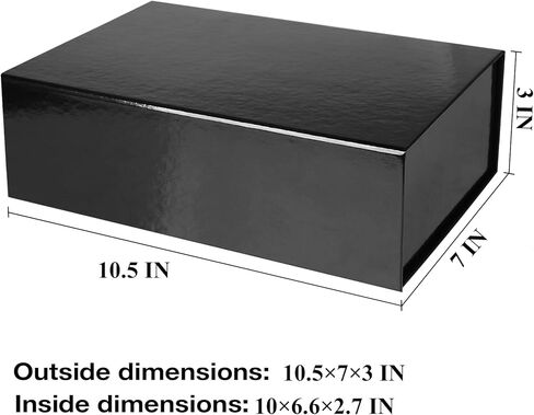 صندوق هدايا أبيض قابل للطي من Aimyoo مع أغطية إغلاق مغناطيسية مقاس 13.8x9x4.3 بوصة، صناديق اقتراح كبيرة لوصيفات العروس، صندوق هدايا مستطيل لتخزين أعياد الميلاد والتخرج، عبوة واحدة in Saudi Arabia