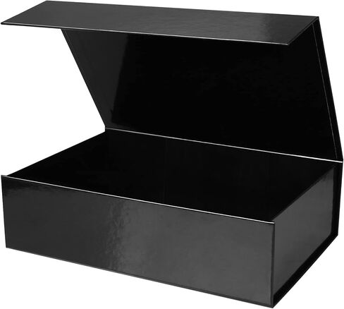 صندوق هدايا أبيض قابل للطي من Aimyoo مع أغطية إغلاق مغناطيسية مقاس 13.8x9x4.3 بوصة، صناديق اقتراح كبيرة لوصيفات العروس، صندوق هدايا مستطيل لتخزين أعياد الميلاد والتخرج، عبوة واحدة in Saudi Arabia