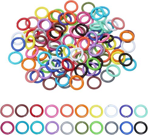 Shapenty 20 Colors Iron Open Jump Rings Connector Split Rings for Keychain Necklace Bracelet Earring Pendant Bead Jewelry Finding Making Charm Crafting Project, 1.2x8mm, 200PCS in Saudi Arabia