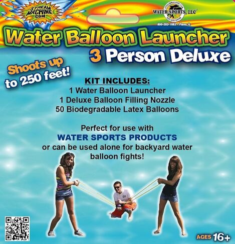 Water Sports 3-Person Water Balloon Launcher Sling Shot Kit (Color May Vary), Deluxe in Kuwait