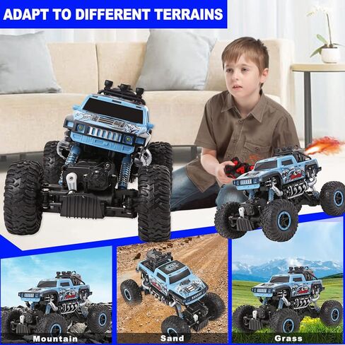 سيارة تحكم عن بعد 1:16 من شركة نوليل، 2.4 جيجا هرتز جميع التضاريس بريموت كنترول، شاحنة دفع رباعي مع أضواء LED وشاحنة رذاذ موسيقى ديناميكي للأطفال من 8 إلى 12 سنة والكبار in Kuwait